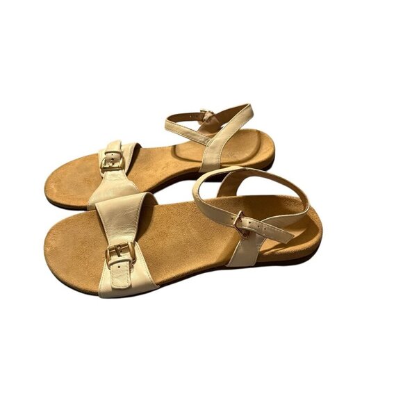Vionic Womens white Leather Buckle Strap Sandals Adjustable Ankle Straps size 9 - Picture 4 of 8